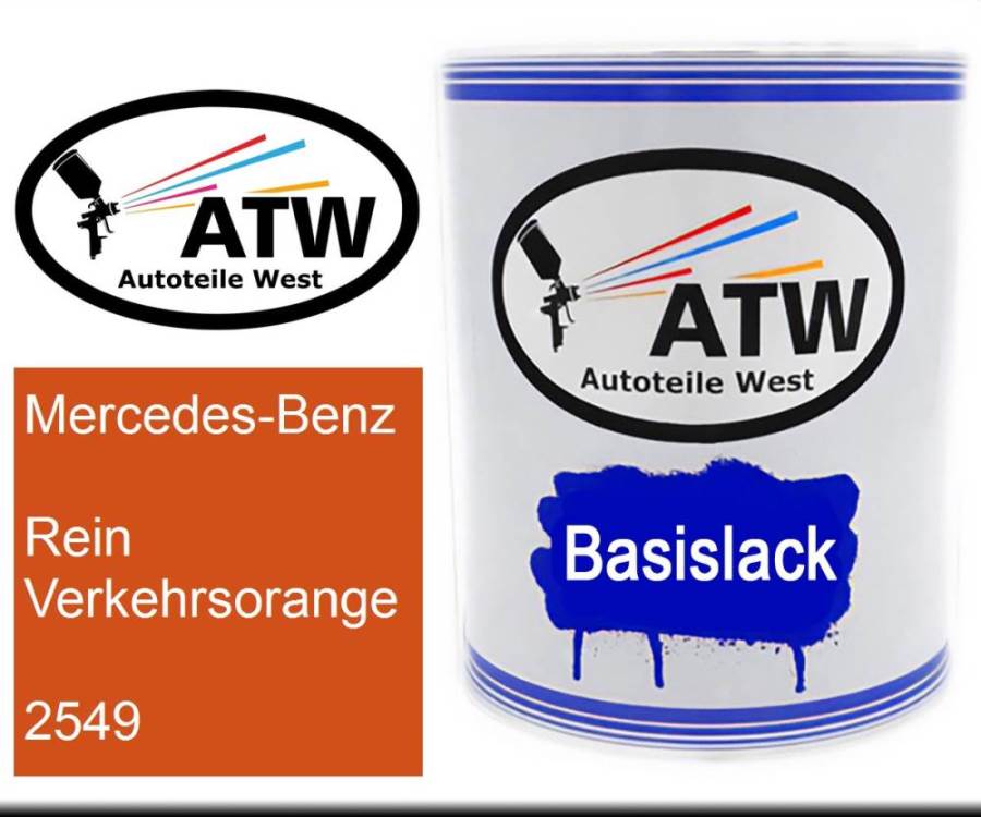 Mercedes-Benz, Rein Verkehrsorange, 2549: 1L Lackdose, von ATW Autoteile West.